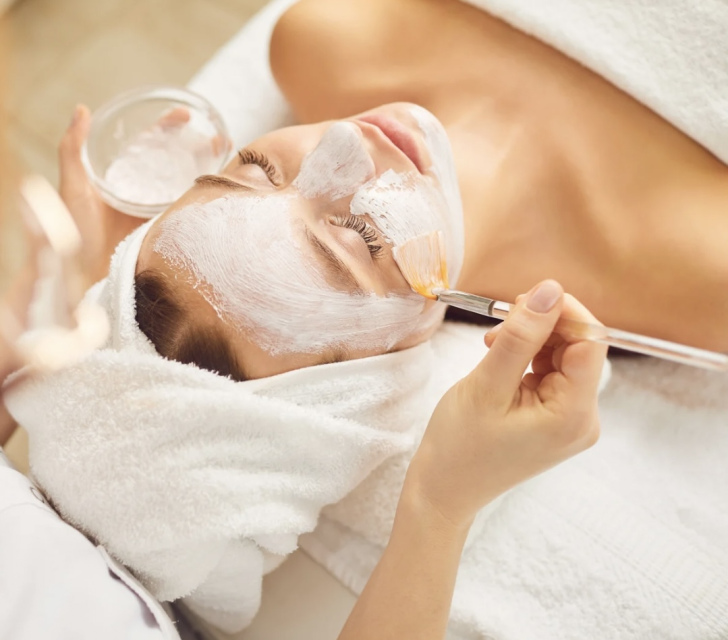 Targeted skincare treatment in progress at Roses & Wallflowers Esthetics